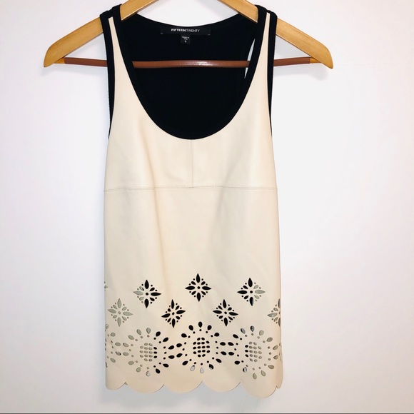 Fifteen Twenty Tops - Fifteen Twenty leather cut out top
